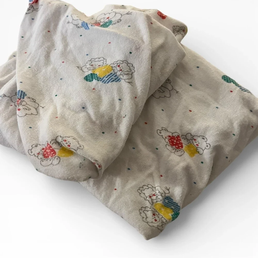 VTG Health-Tex Primary ABC Zoo Baby Bassinet Sheets Lot Cotton USA 18x26 Nursery
